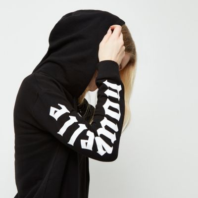 Black &#39;New York&#39; print hoodie